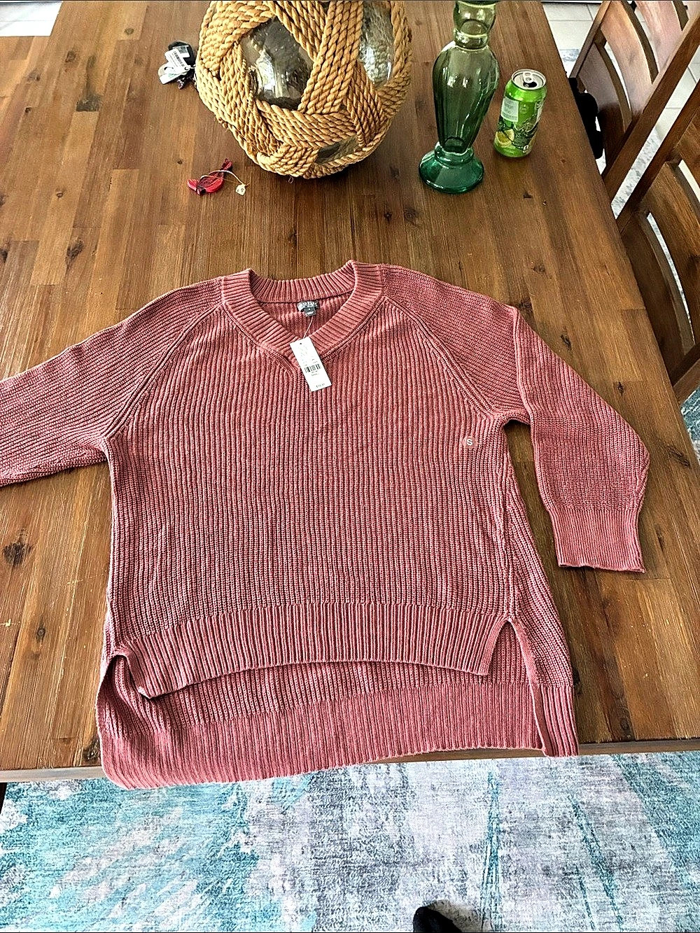 NY&C Textured Knit Crewneck in Pink Size Small NWT